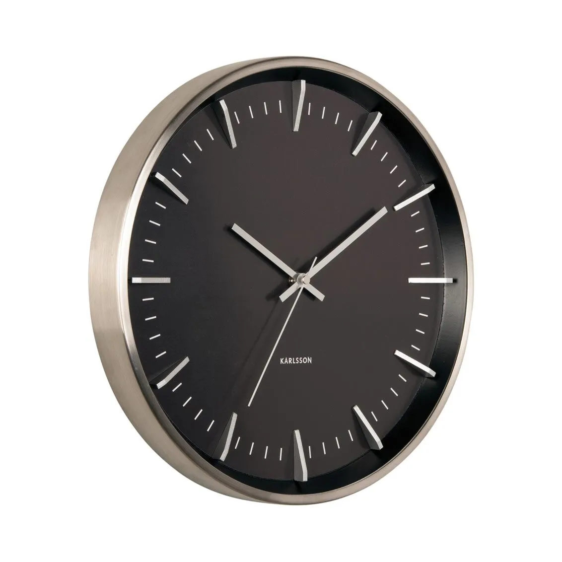 Raised Batons Wall Clock - Black/Silver (35cm)
