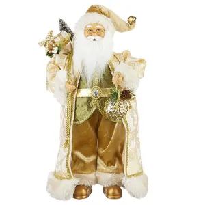Raz Imports 2022 Evergreen & Gold 18.5" Green And Gold Santa