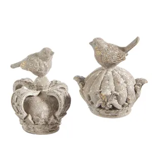 Raz Imports 2023 Paris Apartment 4" Crown With Bird, Asst of 2
