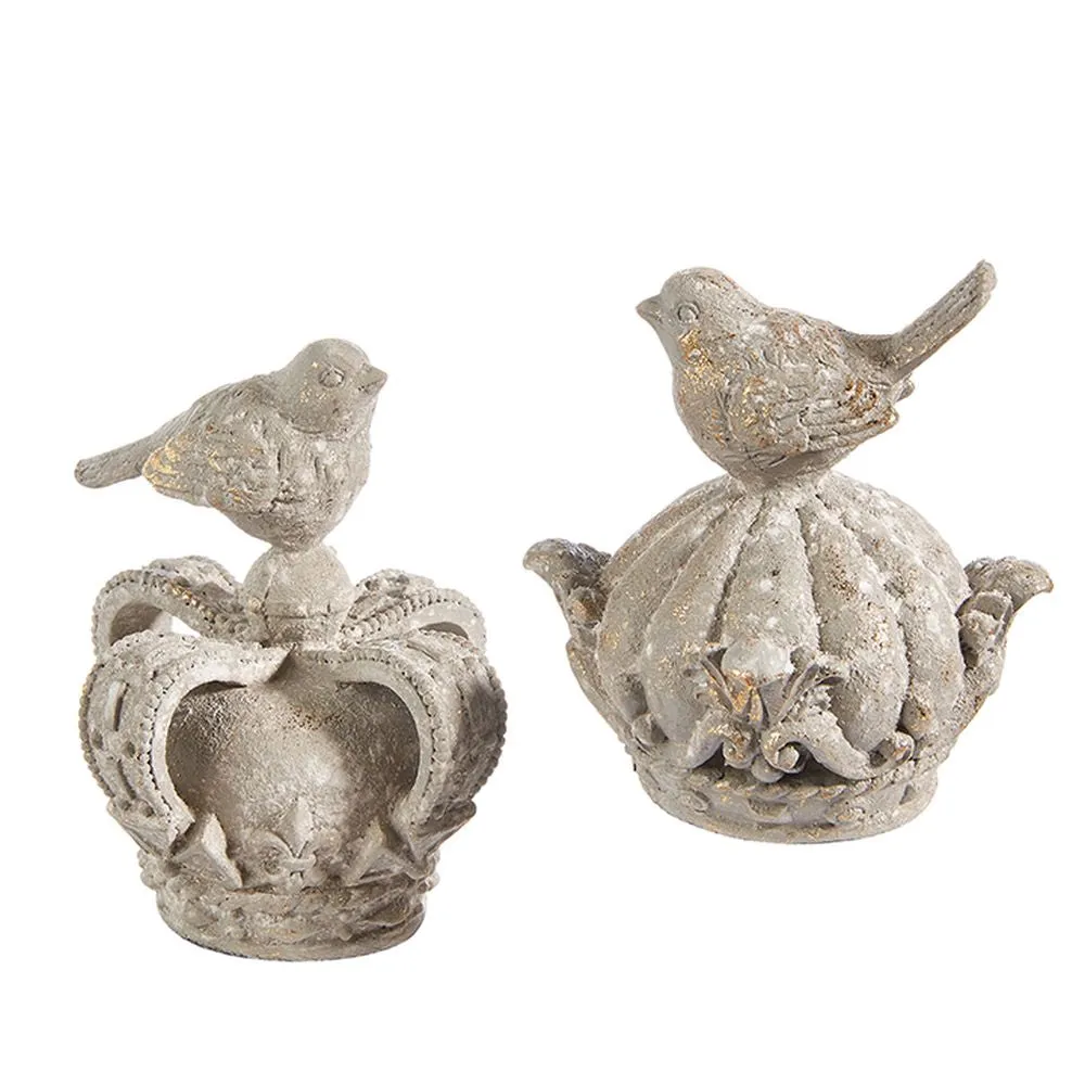Raz Imports 2023 Paris Apartment 4" Crown With Bird, Asst of 2
