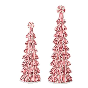 Raz Imports Kringle Candy Co. 17.25" Ribbon Candy Tree, Set of 2.