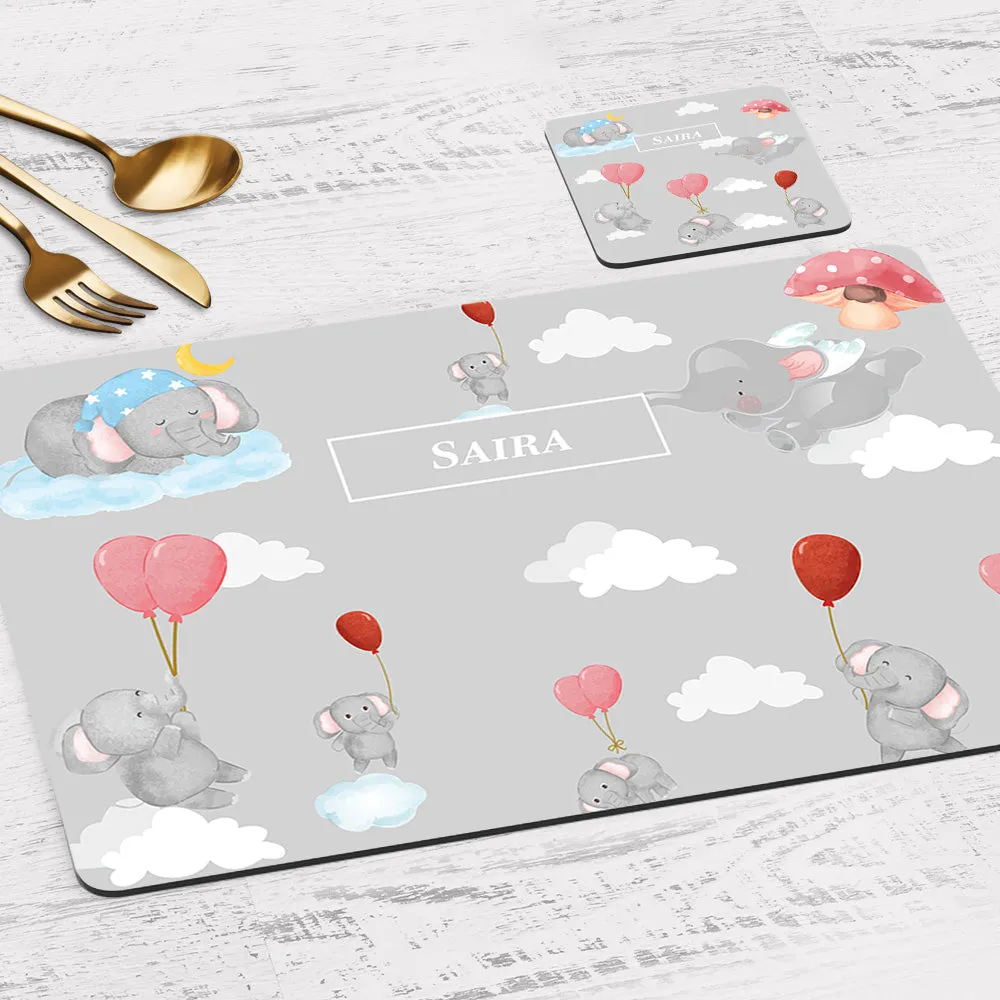 Red Balloon Ellie Tableware Set (kids) (4 Placemats & 4 Casters)
