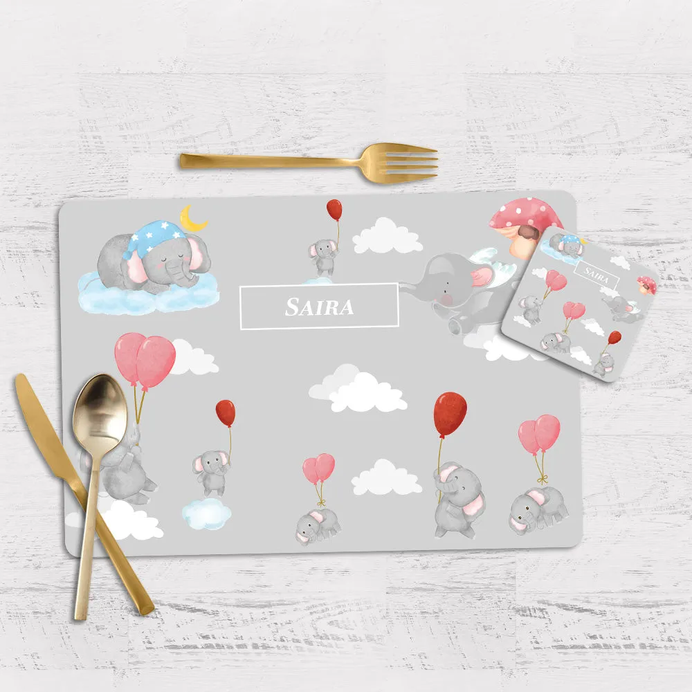 Red Balloon Ellie Tableware Set (kids) (4 Placemats & 4 Casters)