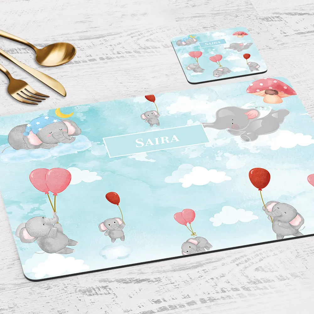 Red Balloon Ellie Tableware Set (kids) (4 Placemats & 4 Casters)