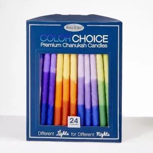 Rite Lite Hanukkah Candles 24pk - ColorChoice Multi Tri-Coloured