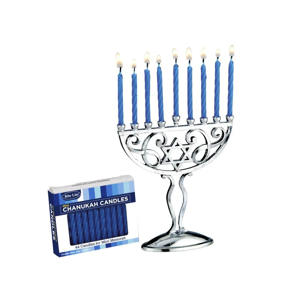 Rite Lite Mini Menorah Set with 44pk Candles