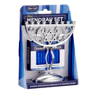 Rite Lite Mini Menorah Set with 44pk Candles