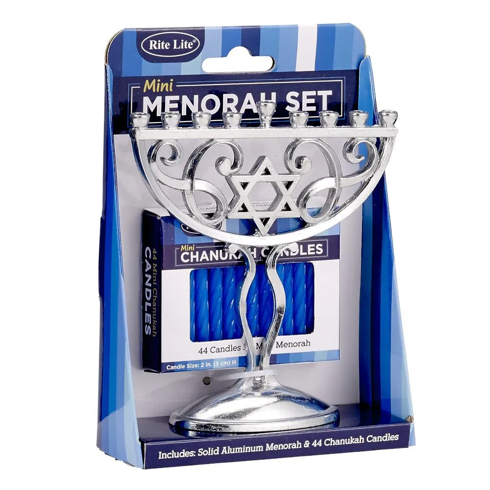 Rite Lite Mini Menorah Set with 44pk Candles