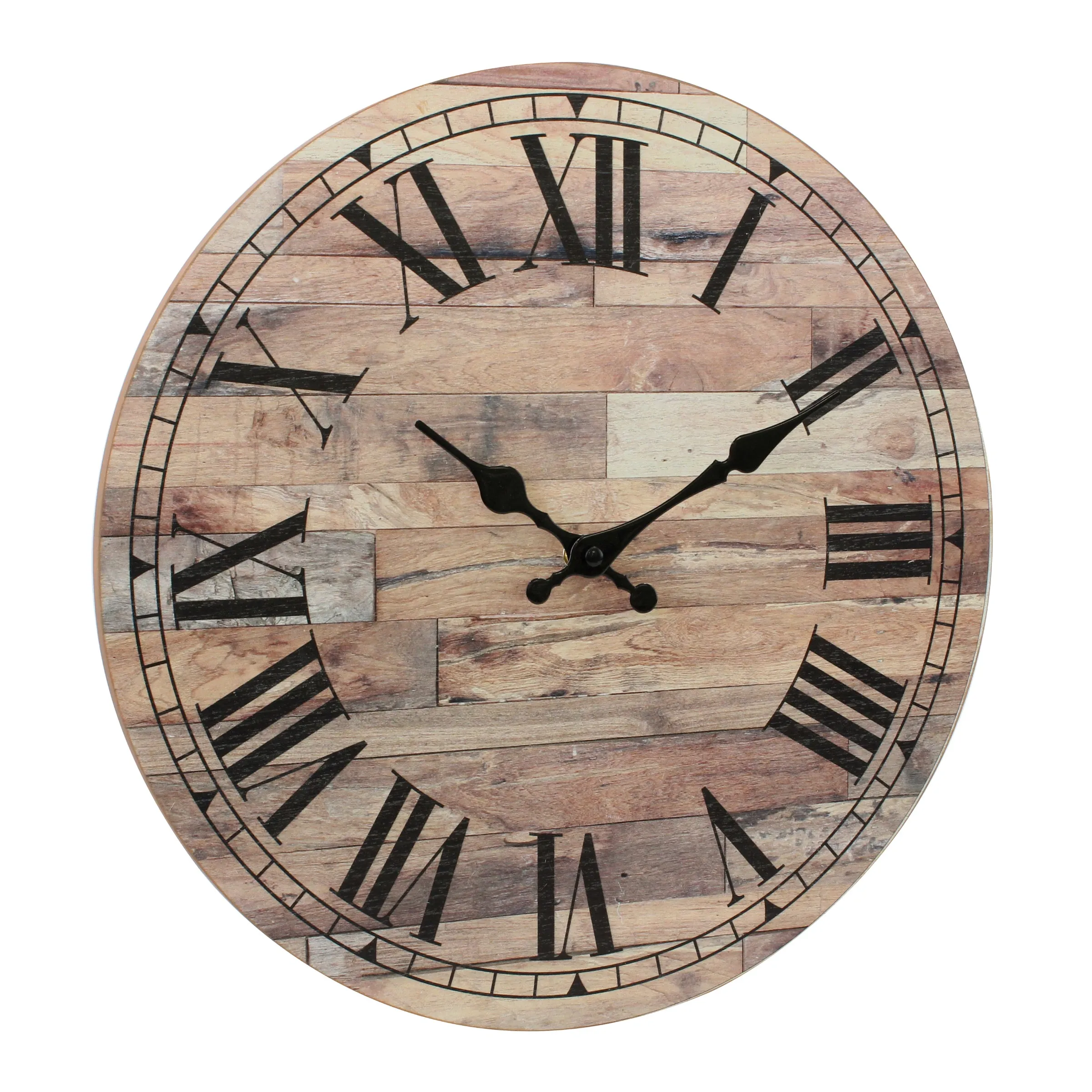 Roman Numeral Wooden Clock - 14 Inch