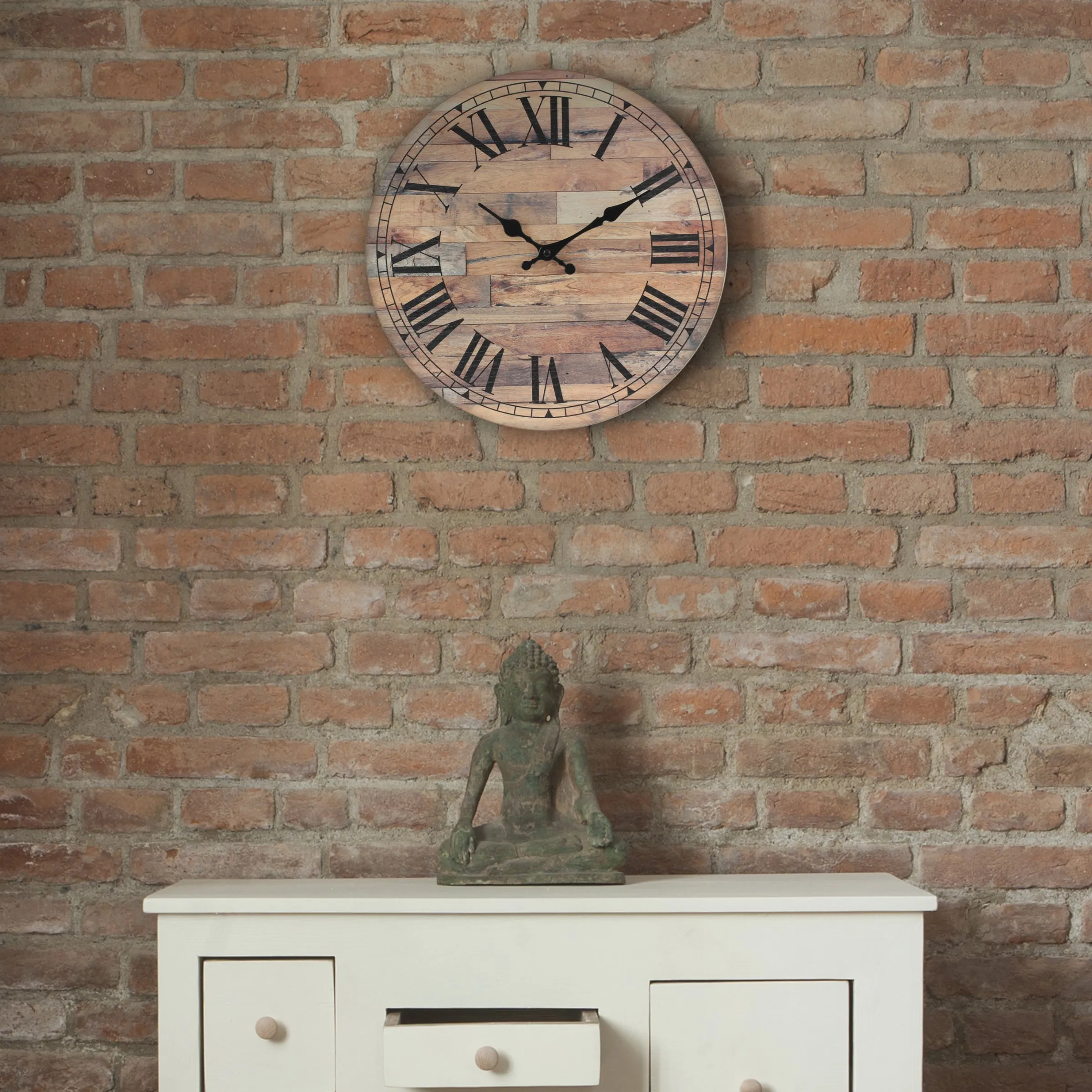 Roman Numeral Wooden Clock - 14 Inch