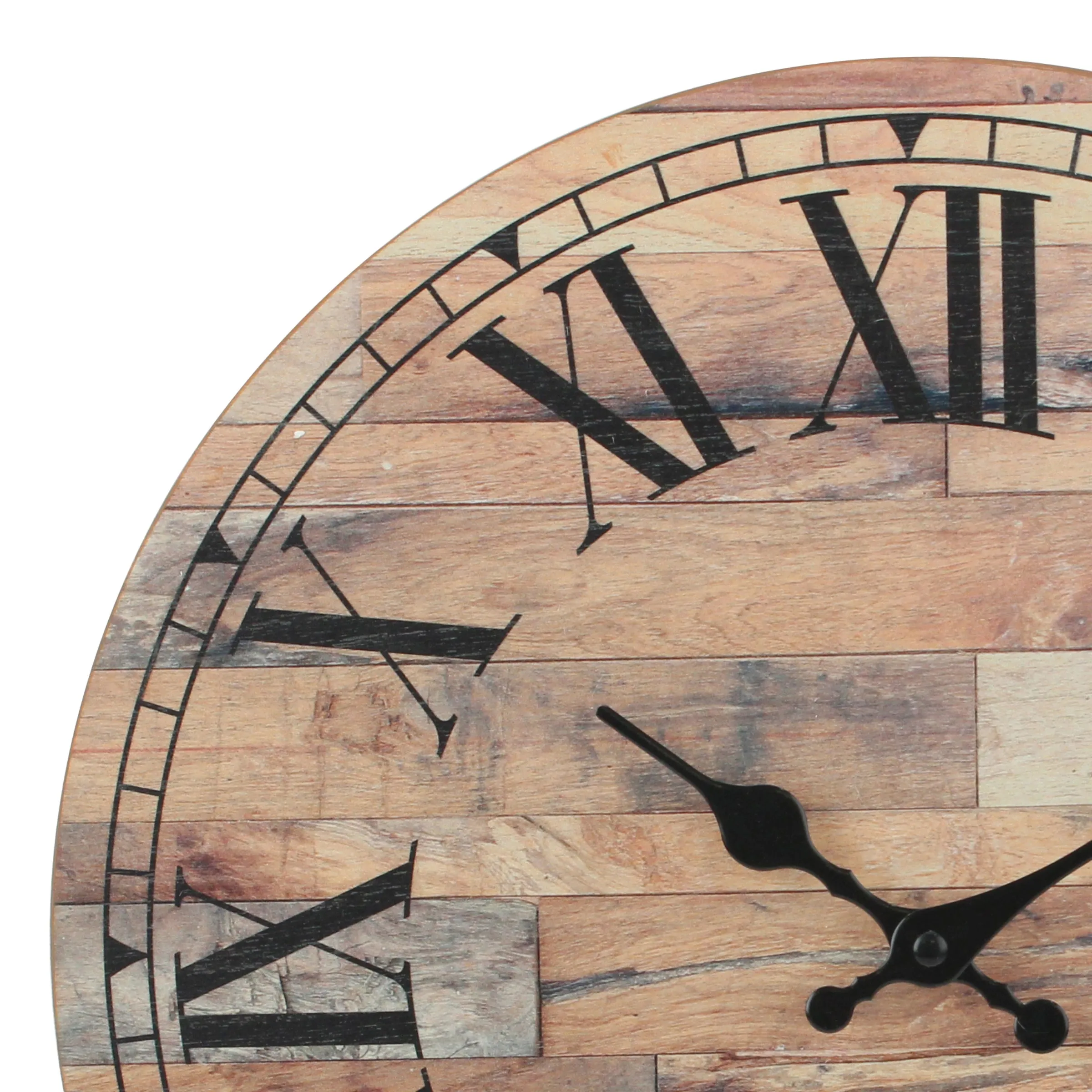 Roman Numeral Wooden Clock - 14 Inch