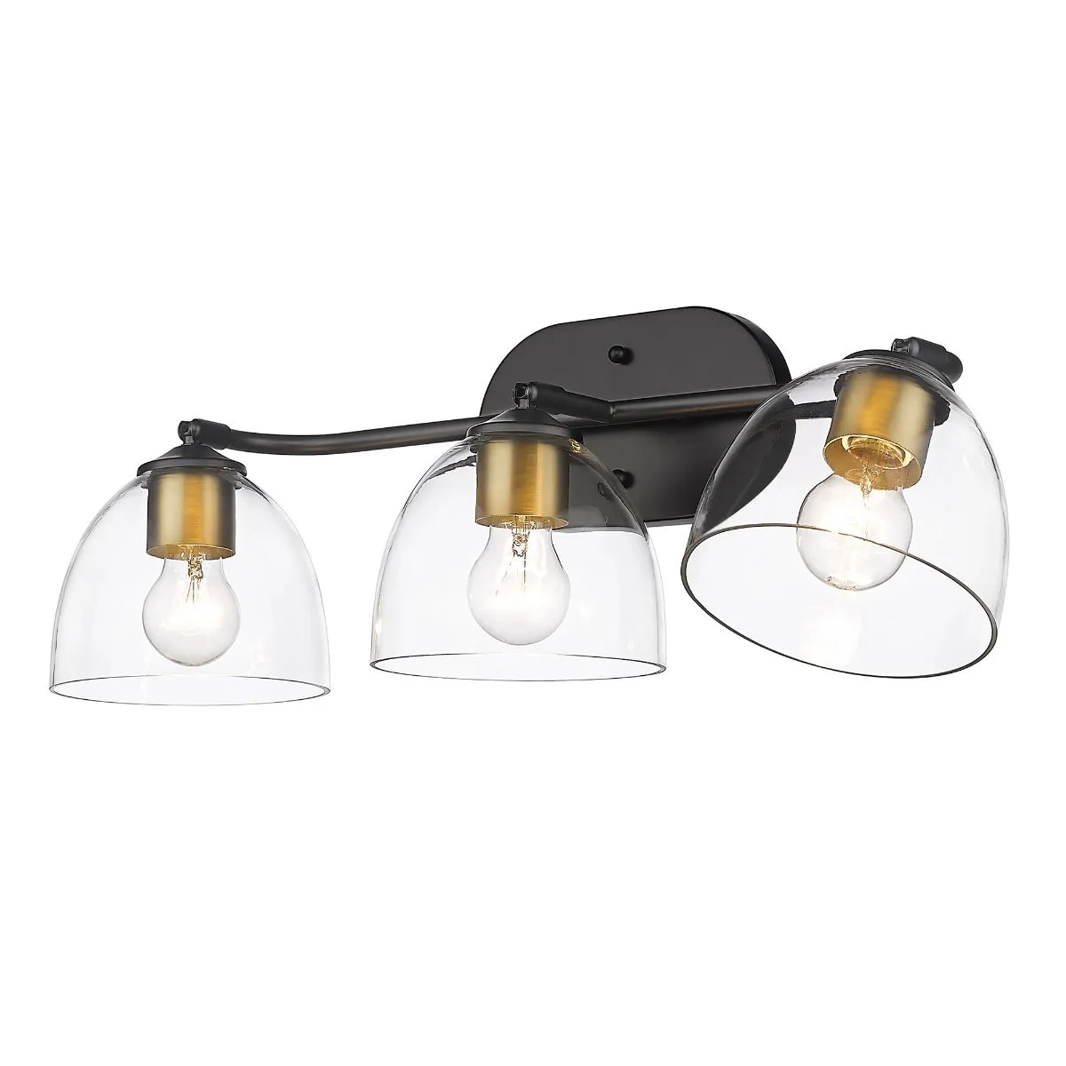 Roxie 25 in. 3 Lights Vanity Light Matte Black with Gold Finish