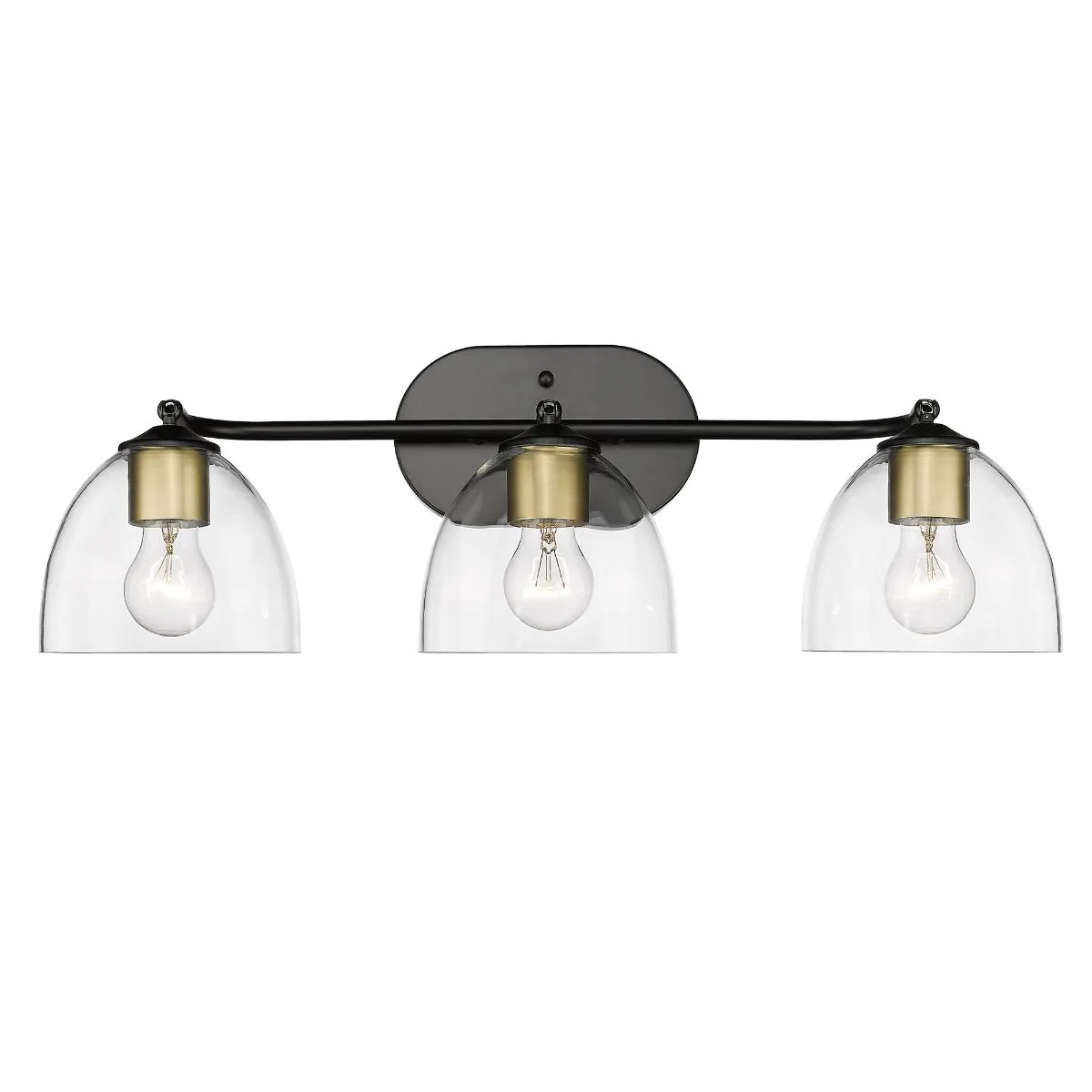 Roxie 25 in. 3 Lights Vanity Light Matte Black with Gold Finish