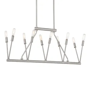 Royalty 32 in. 10 Lights Pendant Light Brushed Nickel finish