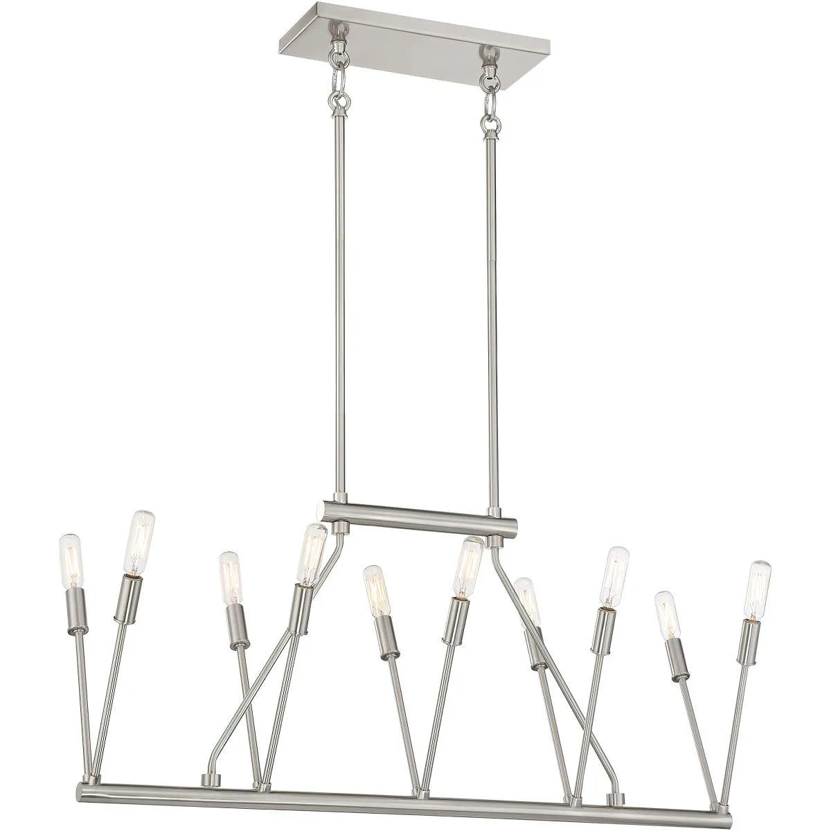 Royalty 32 in. 10 Lights Pendant Light Brushed Nickel finish