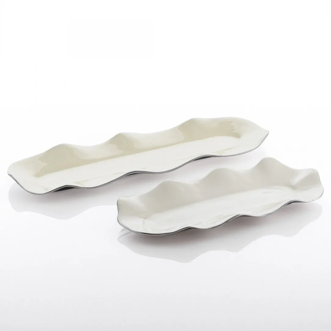 Ruffled Long Trays Oyster - Final Sale