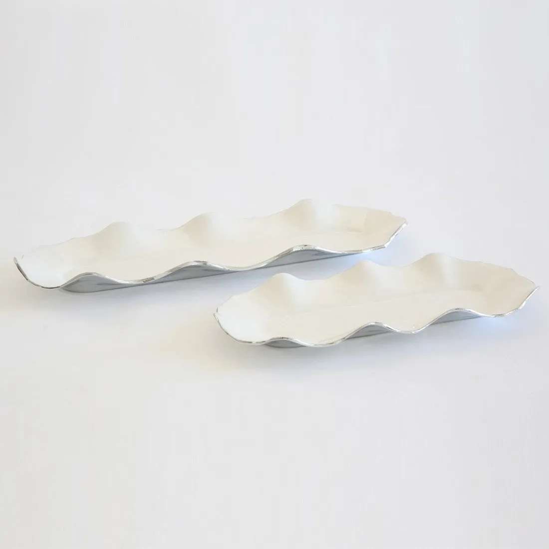 Ruffled Long Trays Oyster - Final Sale