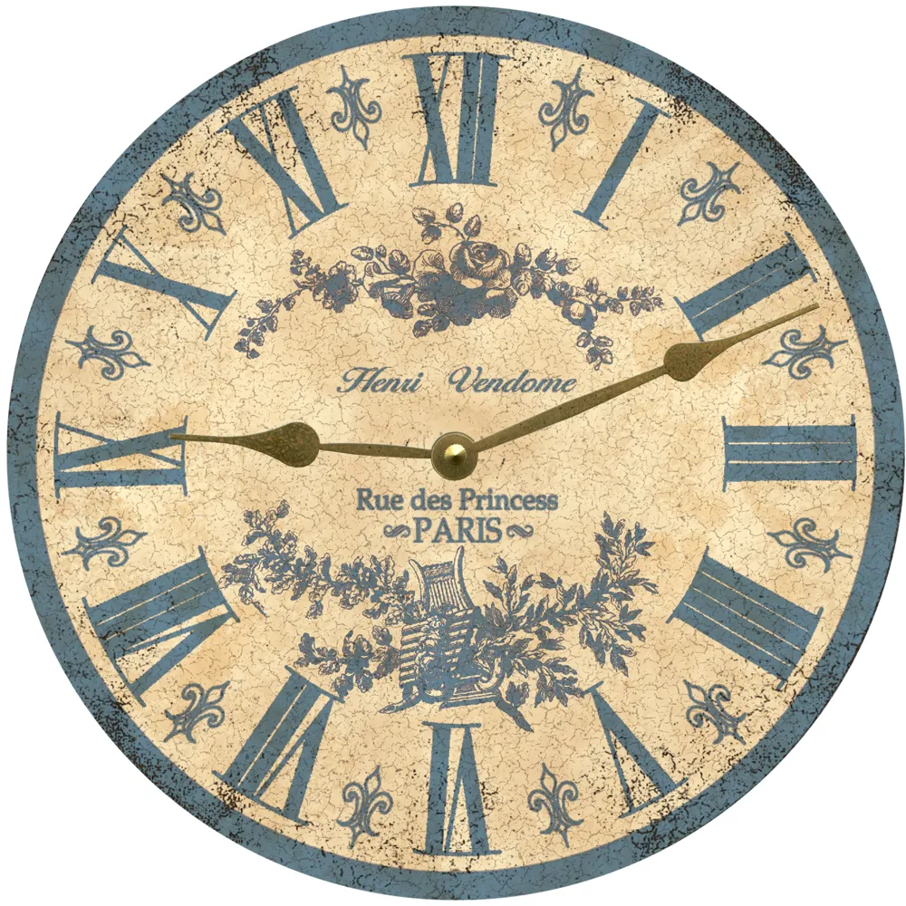 Rustic Light Blue Toile Clock- Blue French Toile Clock