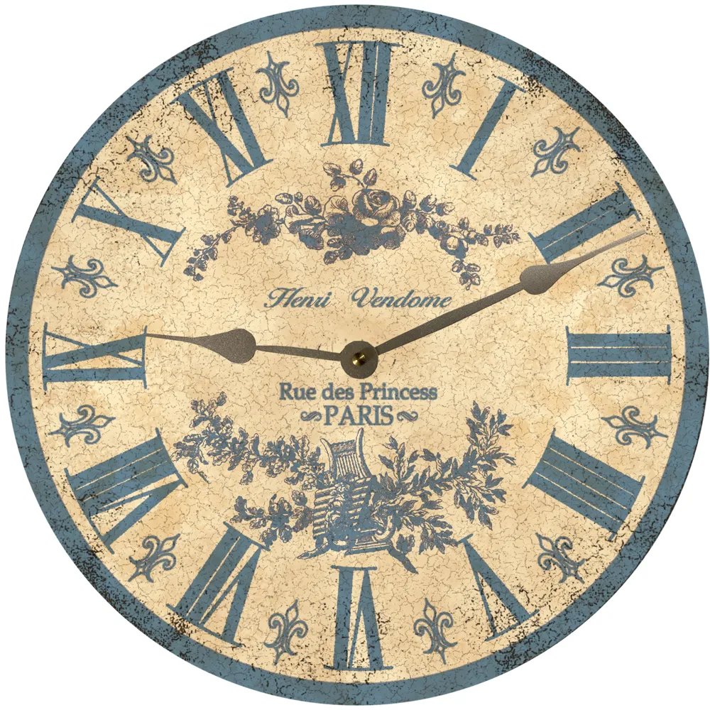 Rustic Light Blue Toile Clock- Blue French Toile Clock
