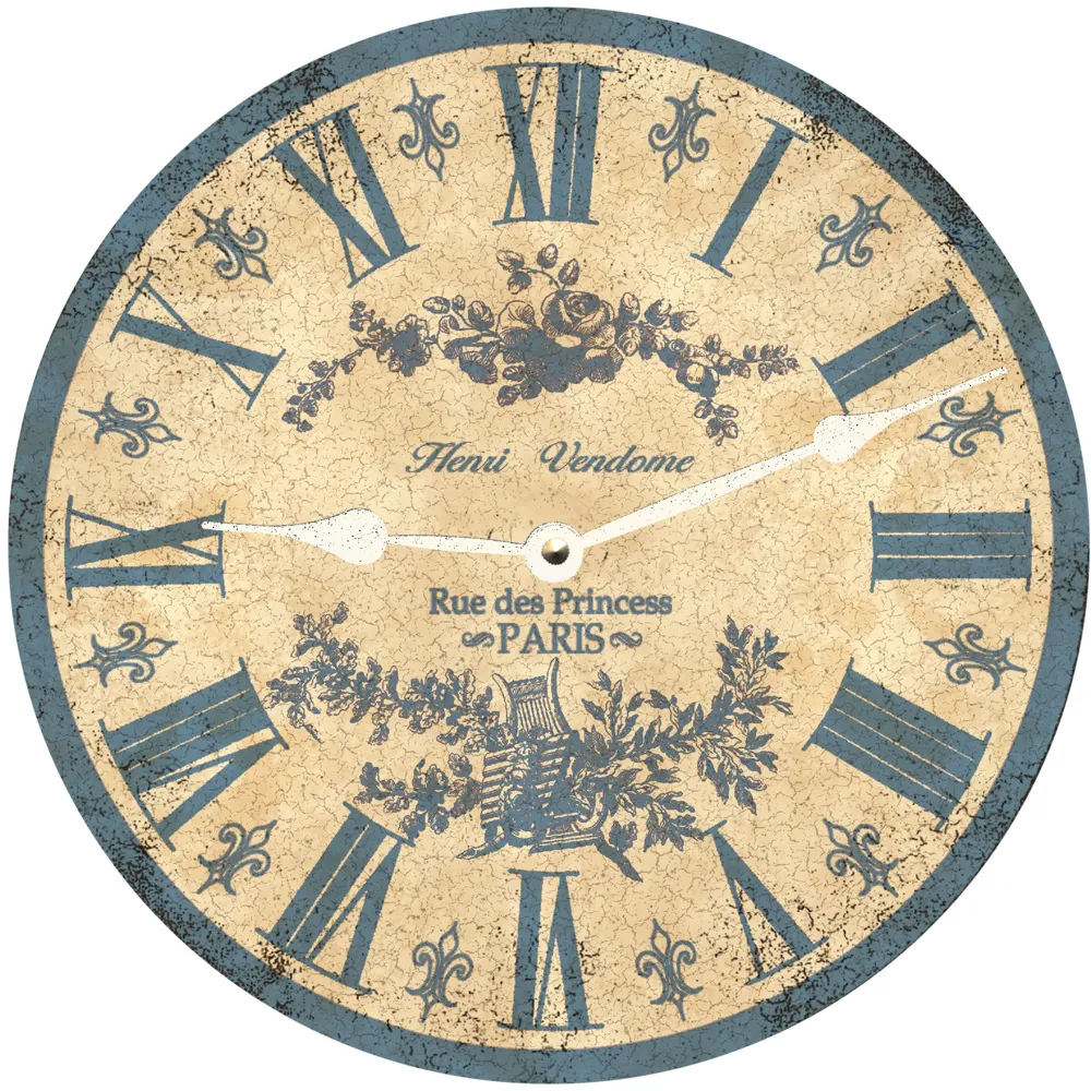 Rustic Light Blue Toile Clock- Blue French Toile Clock