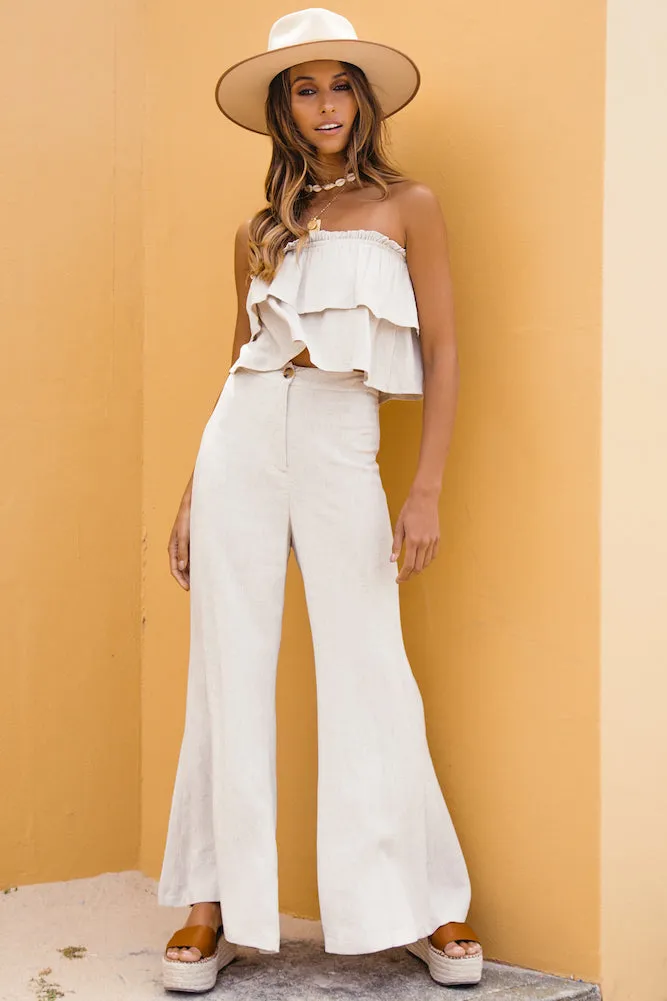 San Clemente Crop Top White