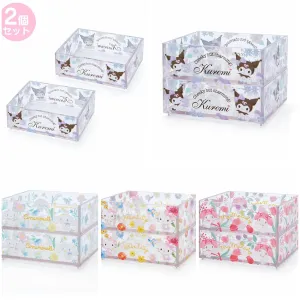 Sanrio Clear Stackable Trays (2 pc set) (Kuromi, Cinnamoroll, My Melody, Hello Kitty)