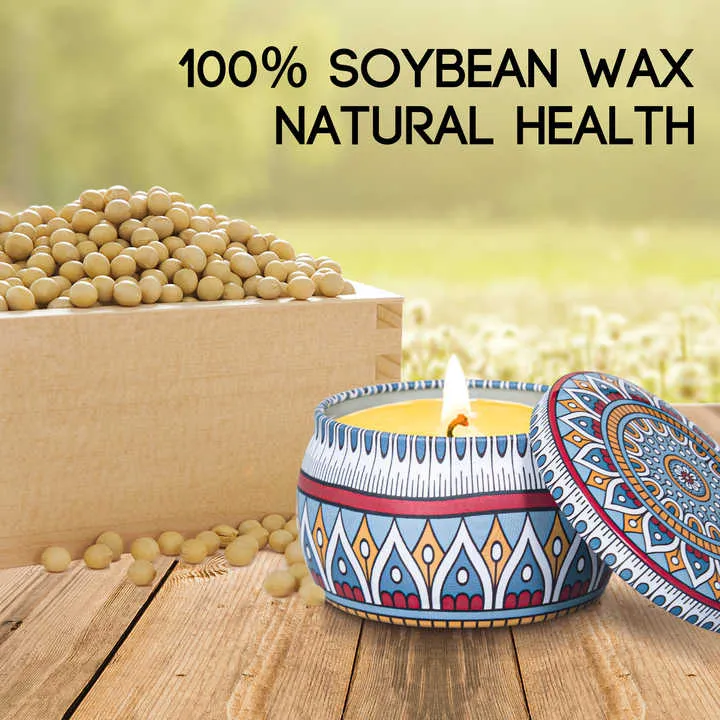 Set of Smokeless Soy Wax Scented-مجموعة من الشموع