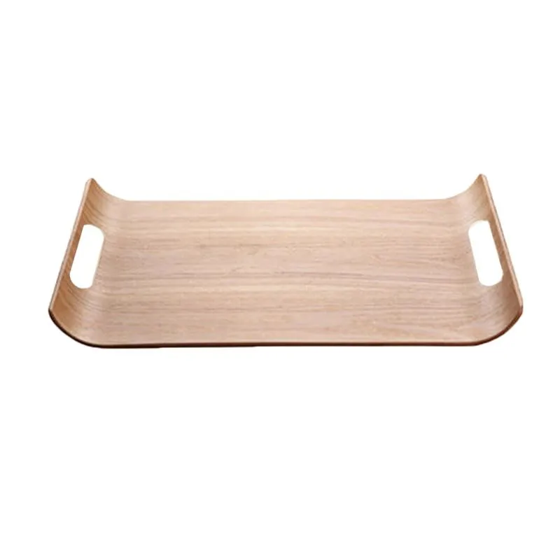 Square Wooden Serving Tray with Double Handles