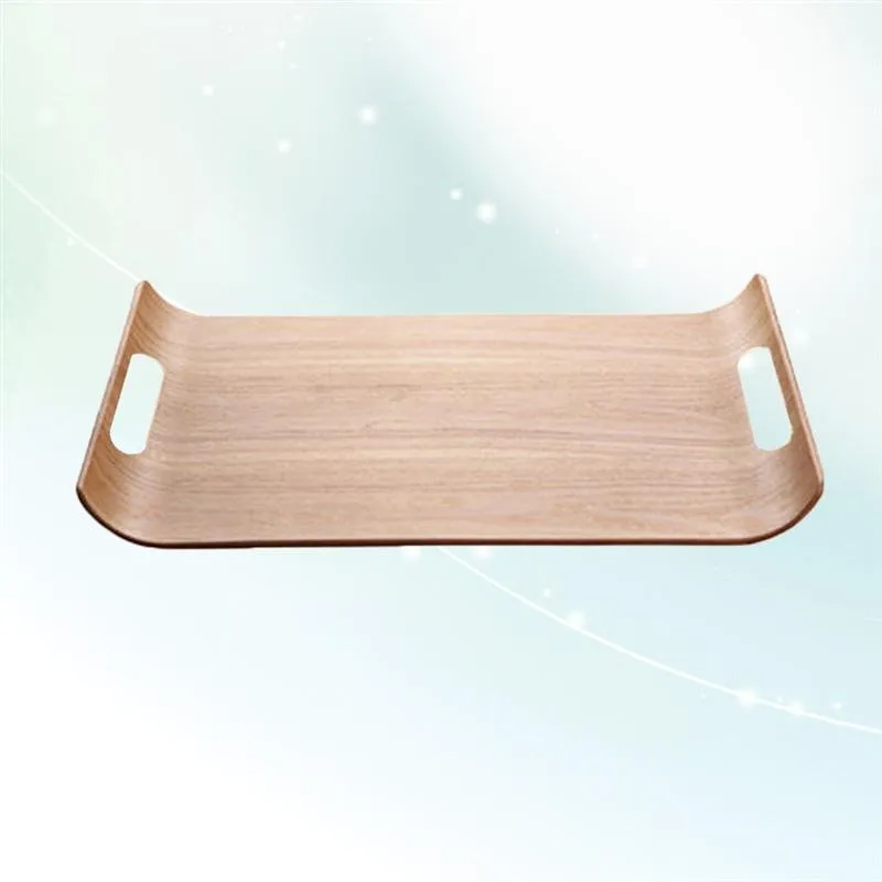 Square Wooden Serving Tray with Double Handles