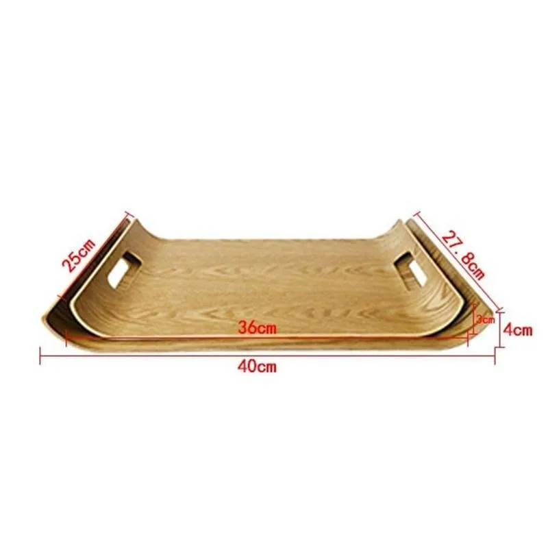 Square Wooden Serving Tray with Double Handles