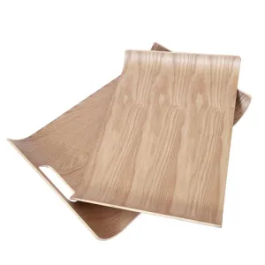 Square Wooden Serving Tray with Double Handles