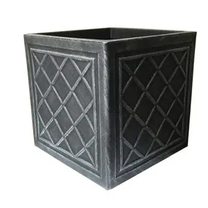 Stewarts 38cm Lead Effect Square Plastic Planter