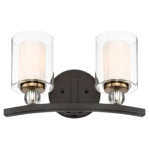 Studio 5 16 in. 2 Lights Vanity Light Bronze & Brass finish