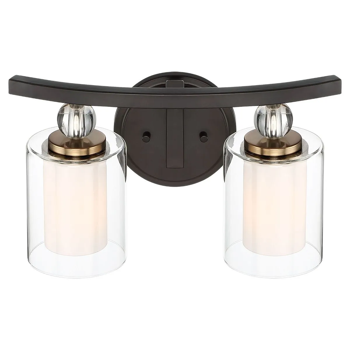 Studio 5 16 in. 2 Lights Vanity Light Bronze & Brass finish