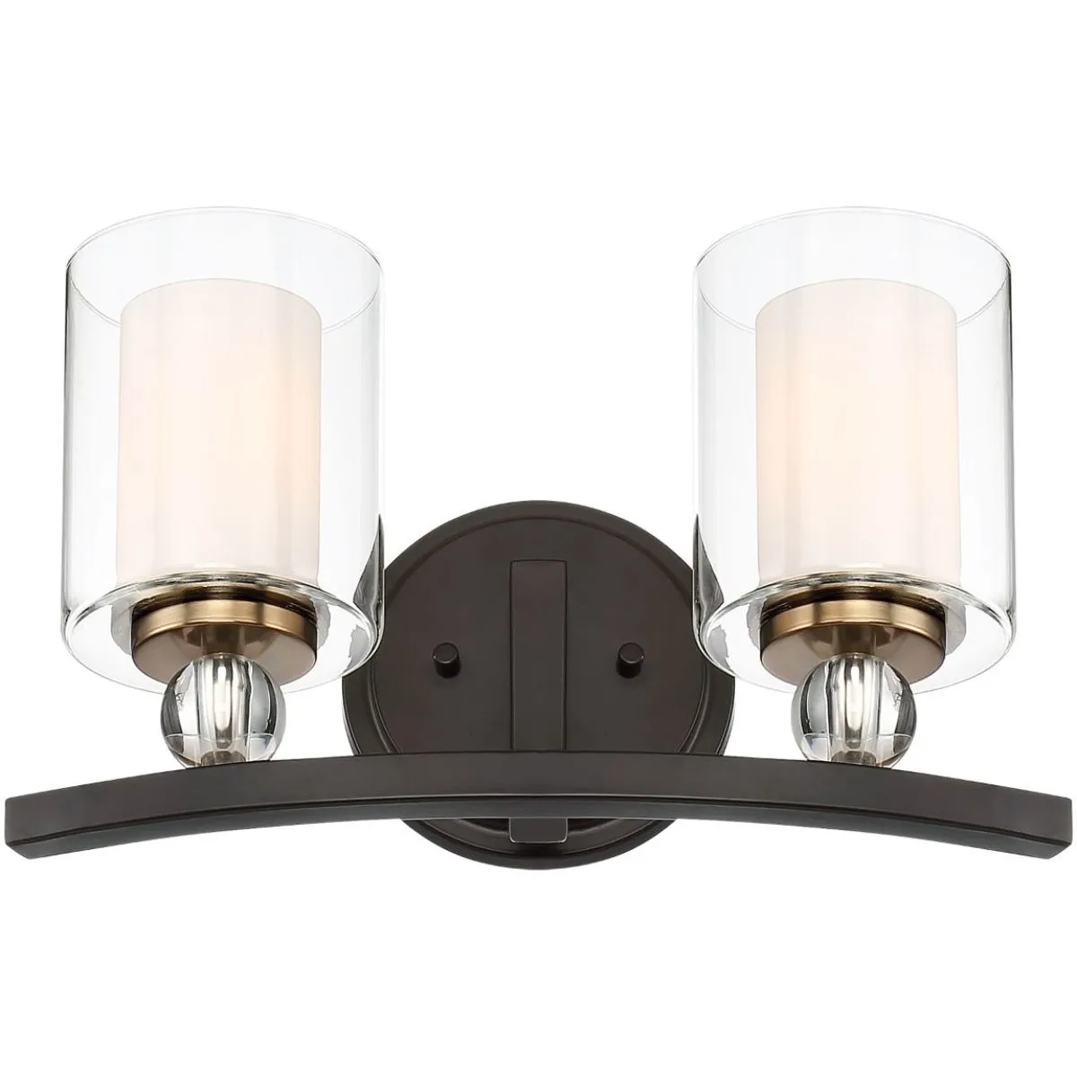 Studio 5 16 in. 2 Lights Vanity Light Bronze & Brass finish