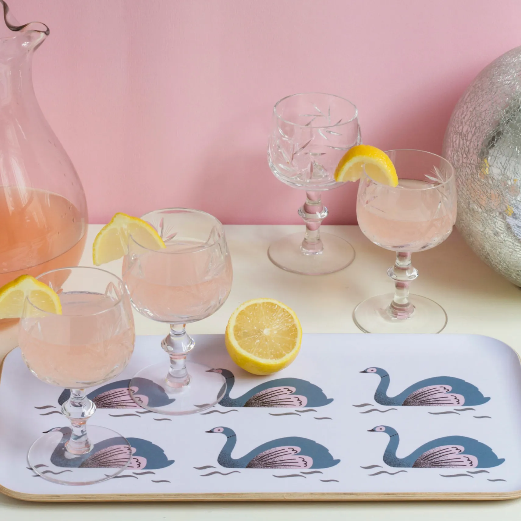 Swans Willow Wood Serving Tray