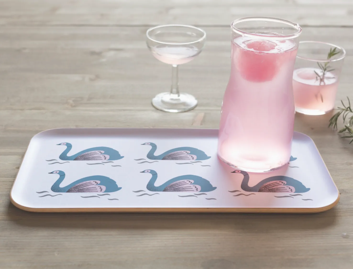 Swans Willow Wood Serving Tray
