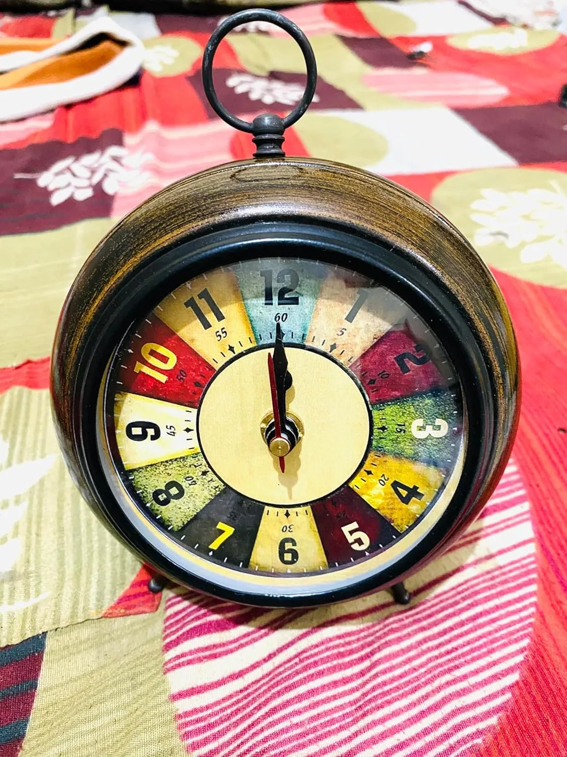 Table Clock Antique Style Office Home Decor handicrafts Items Wedding Gift Bedroom Living Room Antique Table Clock Design(Wood,Brown)