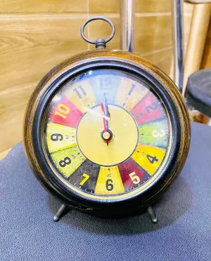 Table Clock Antique Style Office Home Decor handicrafts Items Wedding Gift Bedroom Living Room Antique Table Clock Design(Wood,Brown)