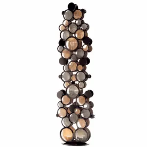 Tall Italian floor lamp with choice of metal finishes