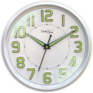 Timearch White Night Glow Curved Glass Quartz Wall Clock (25cm x 25cm)