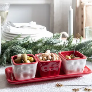 Trio of nibble bowls on tray