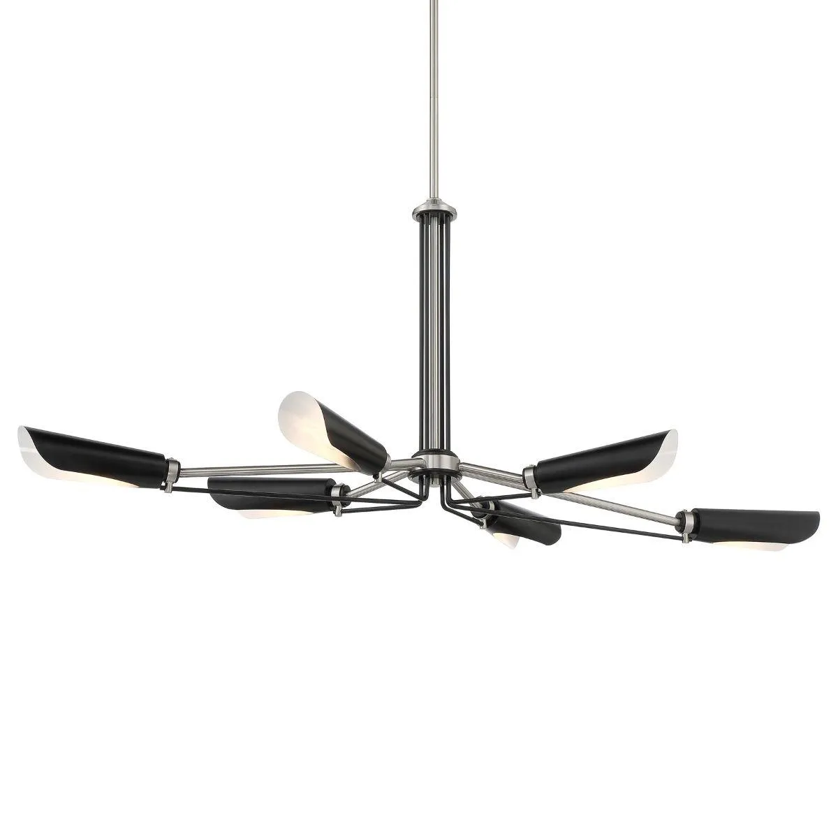 Turbine 44 in. 6 Lights Pendant Light Brushed Nickel Finish