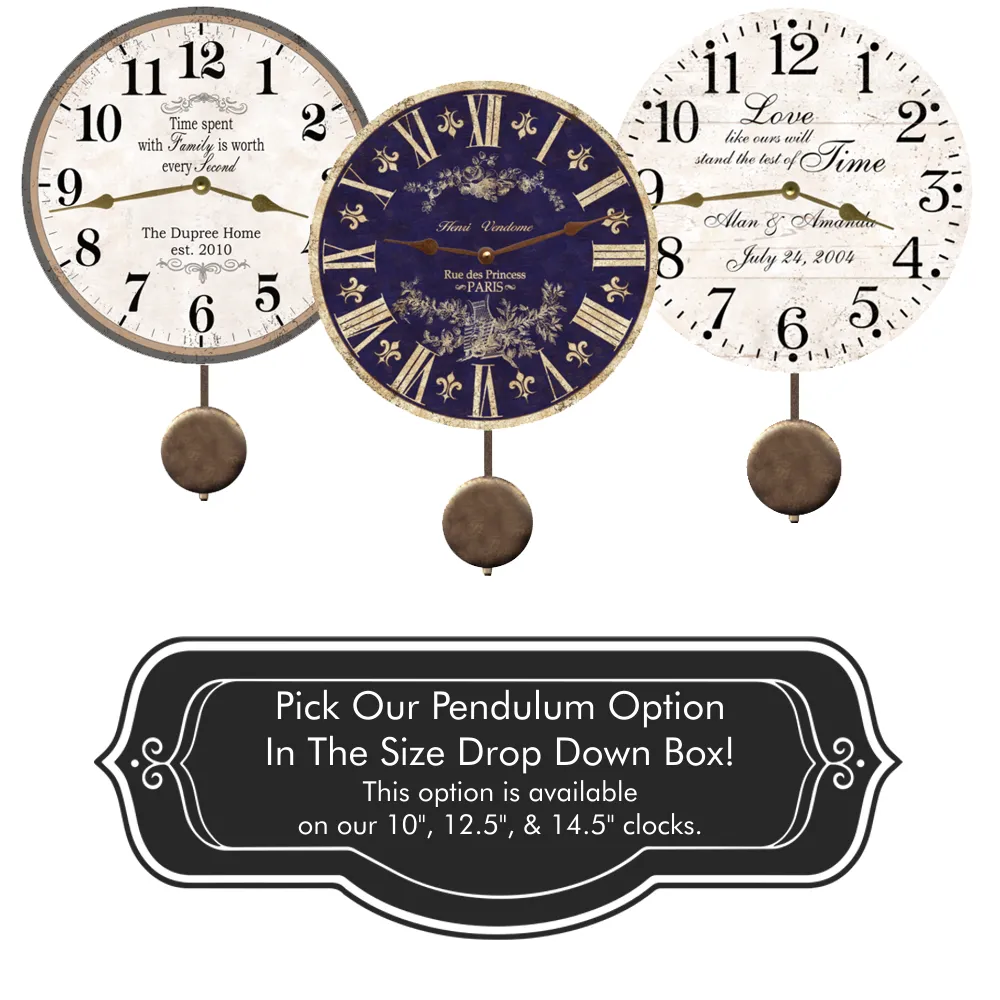 Unique Personalized Teal Clock