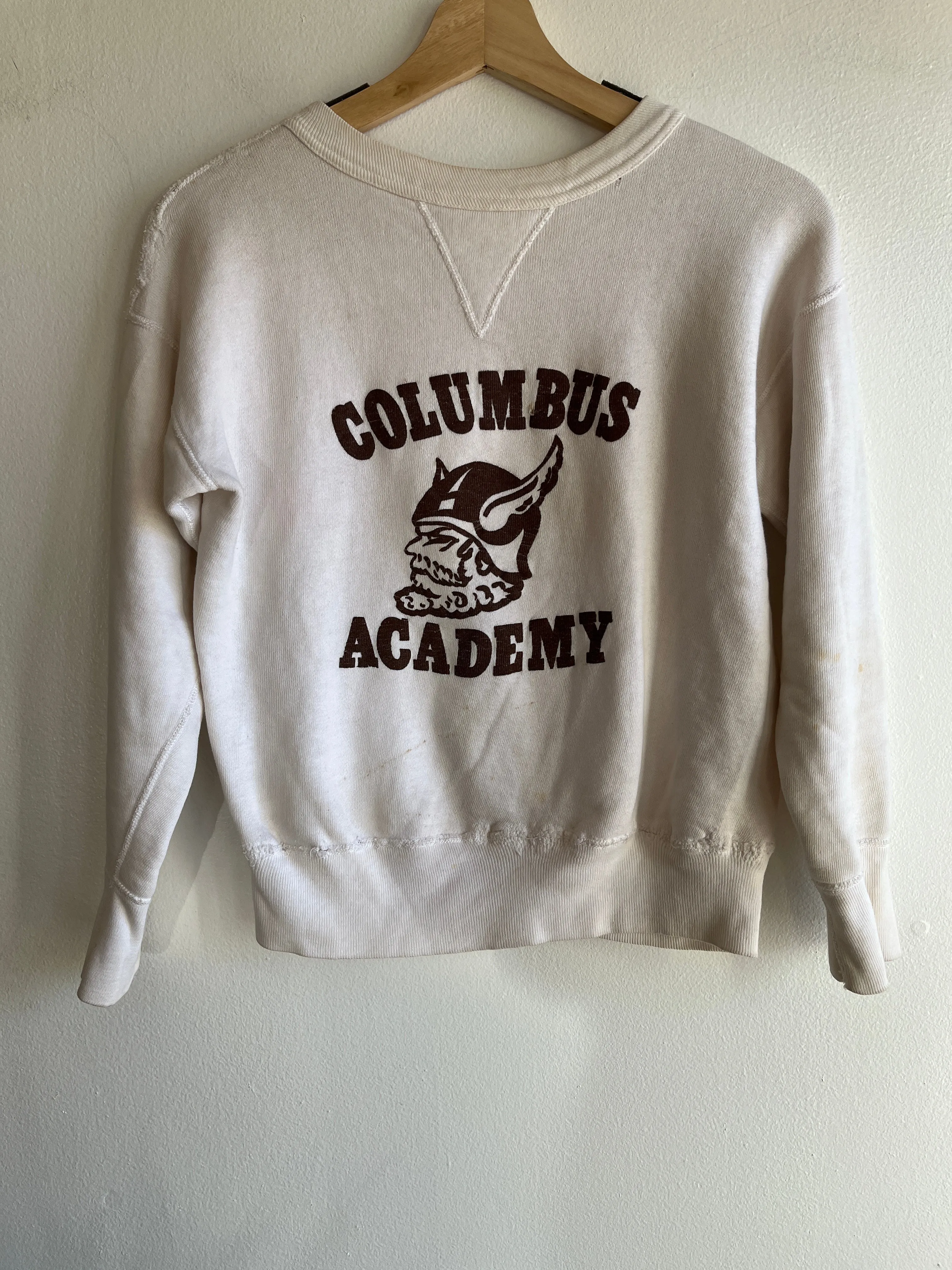 Vintage 1950s Columbus Academy V-Stitch Sweatshirt