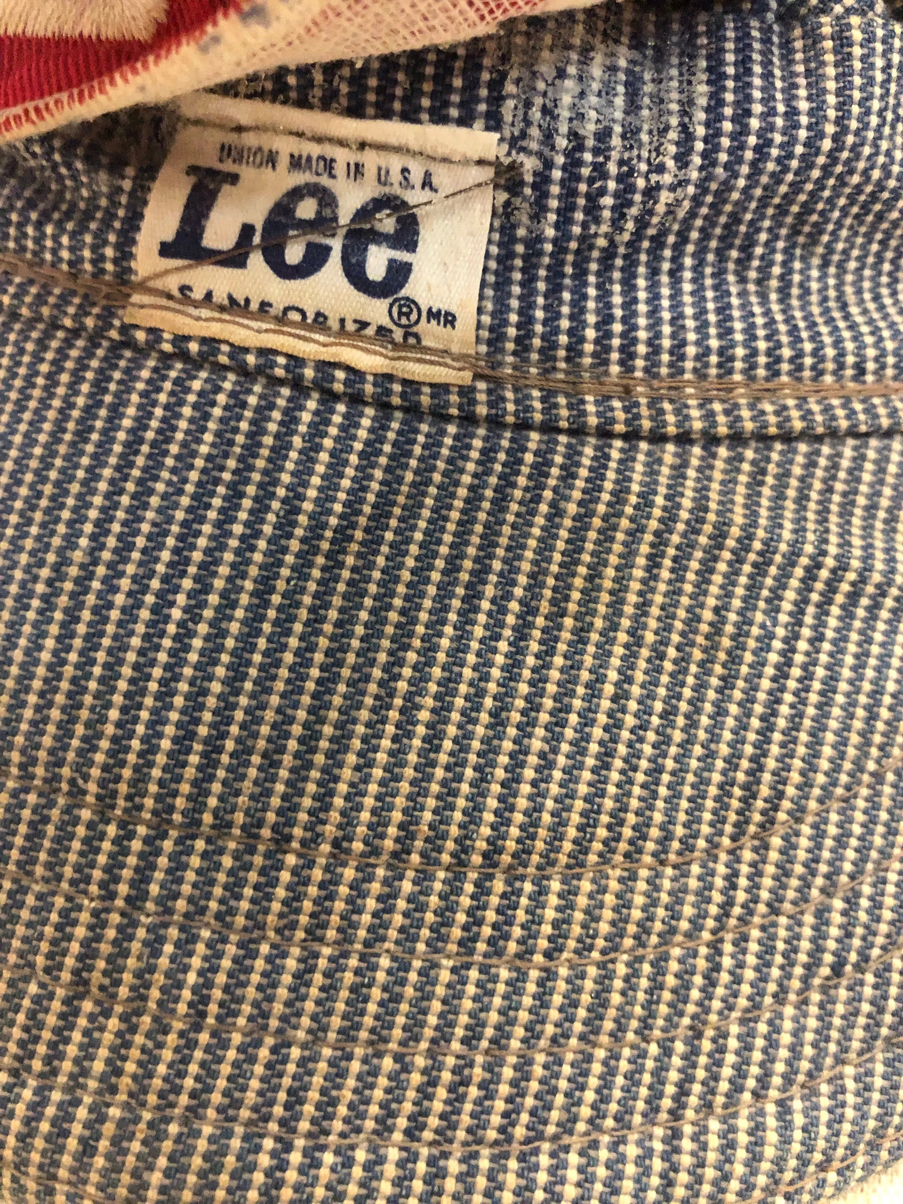 Vintage 1960s Lee Pincheck Pattern Denim Engineer/Conductor Cap