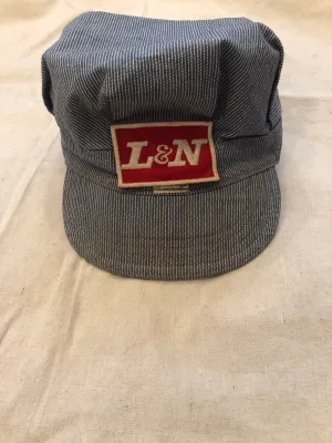 Vintage 1960s Lee Pincheck Pattern Denim Engineer/Conductor Cap