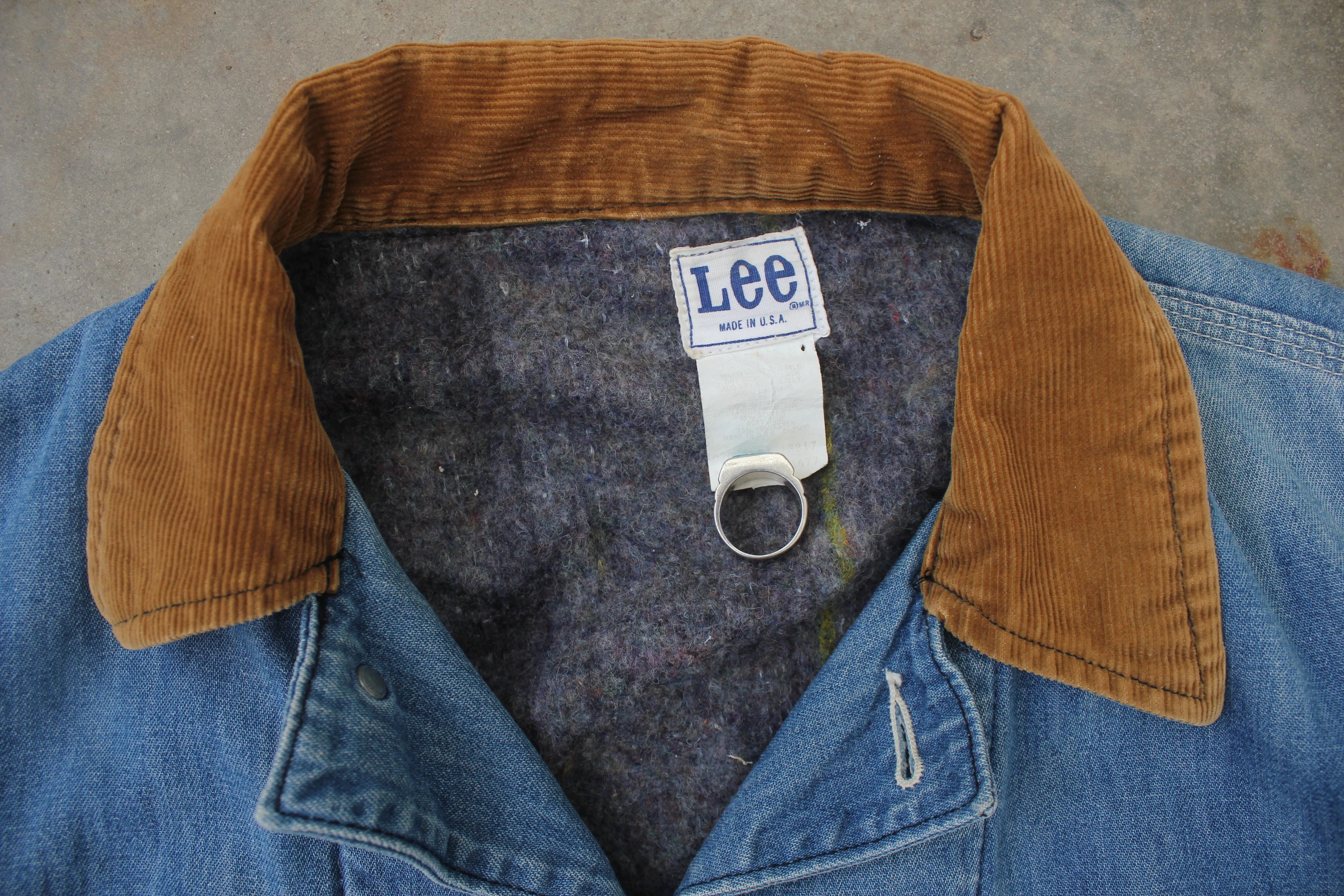 Vintage 1970's Lee Denim Lined Chore Coat