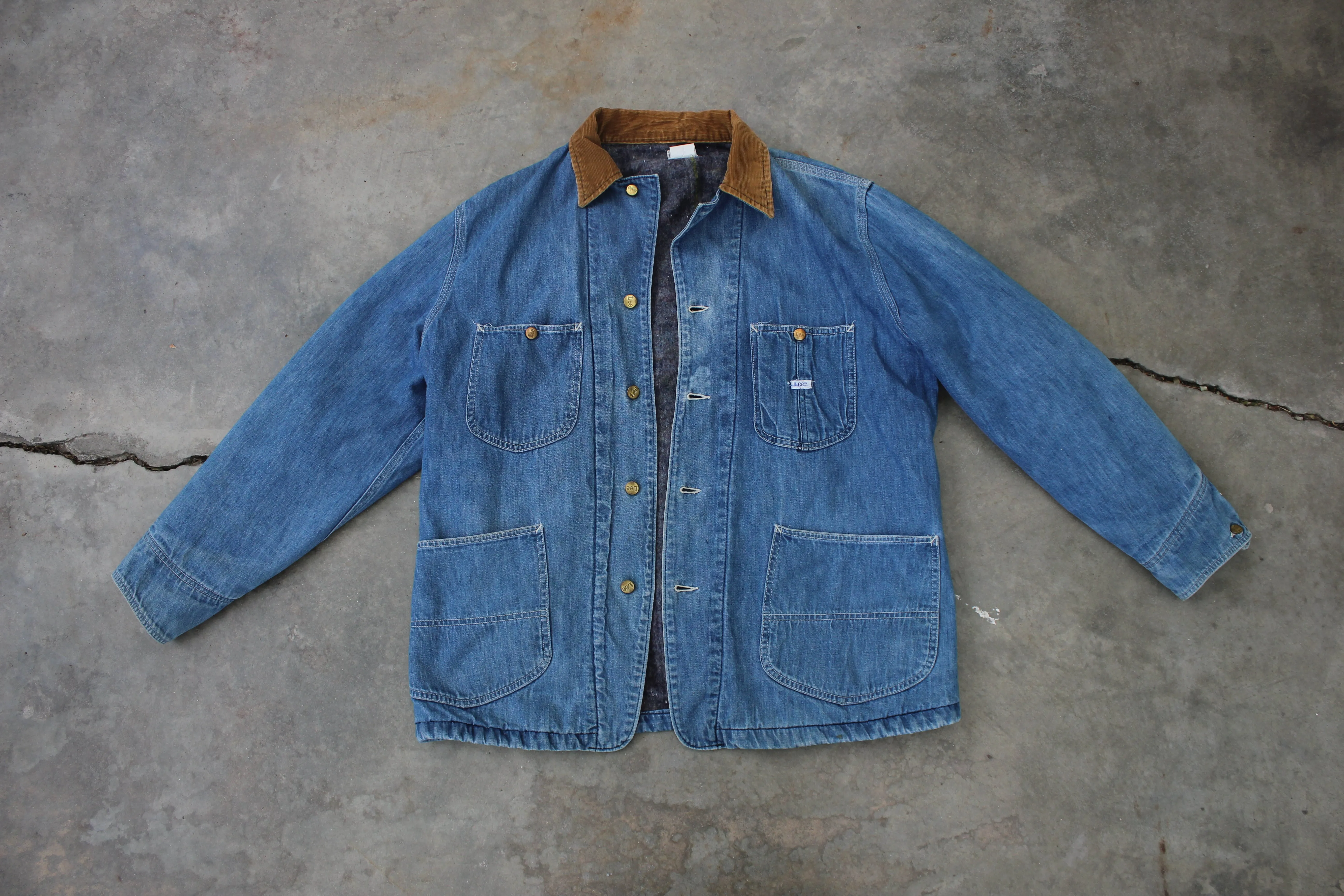 Vintage 1970's Lee Denim Lined Chore Coat