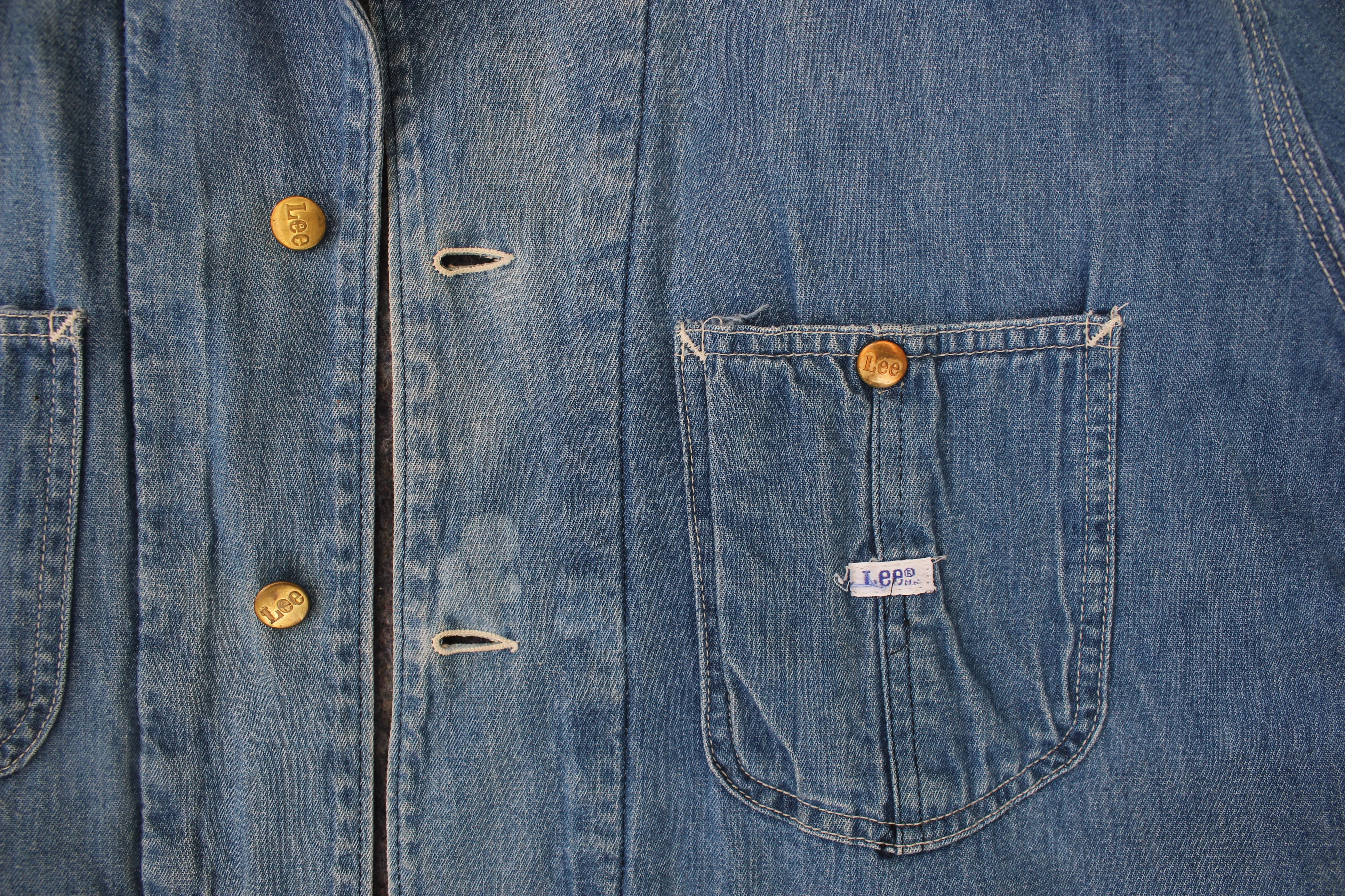 Vintage 1970's Lee Denim Lined Chore Coat